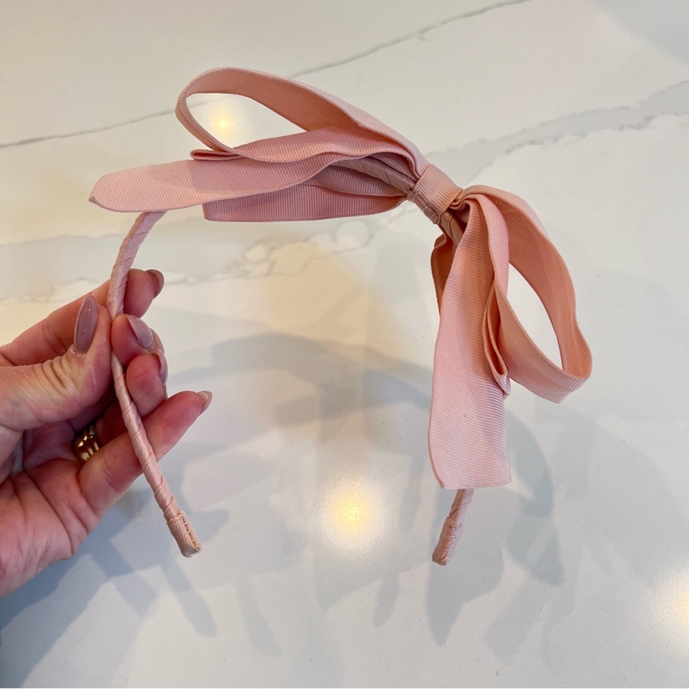 JANIE AND JACK Grosgrain Ribbon Pink Bow Headband - Picture 3 of 6